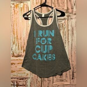 Gray and Blue Graphic Tank Top